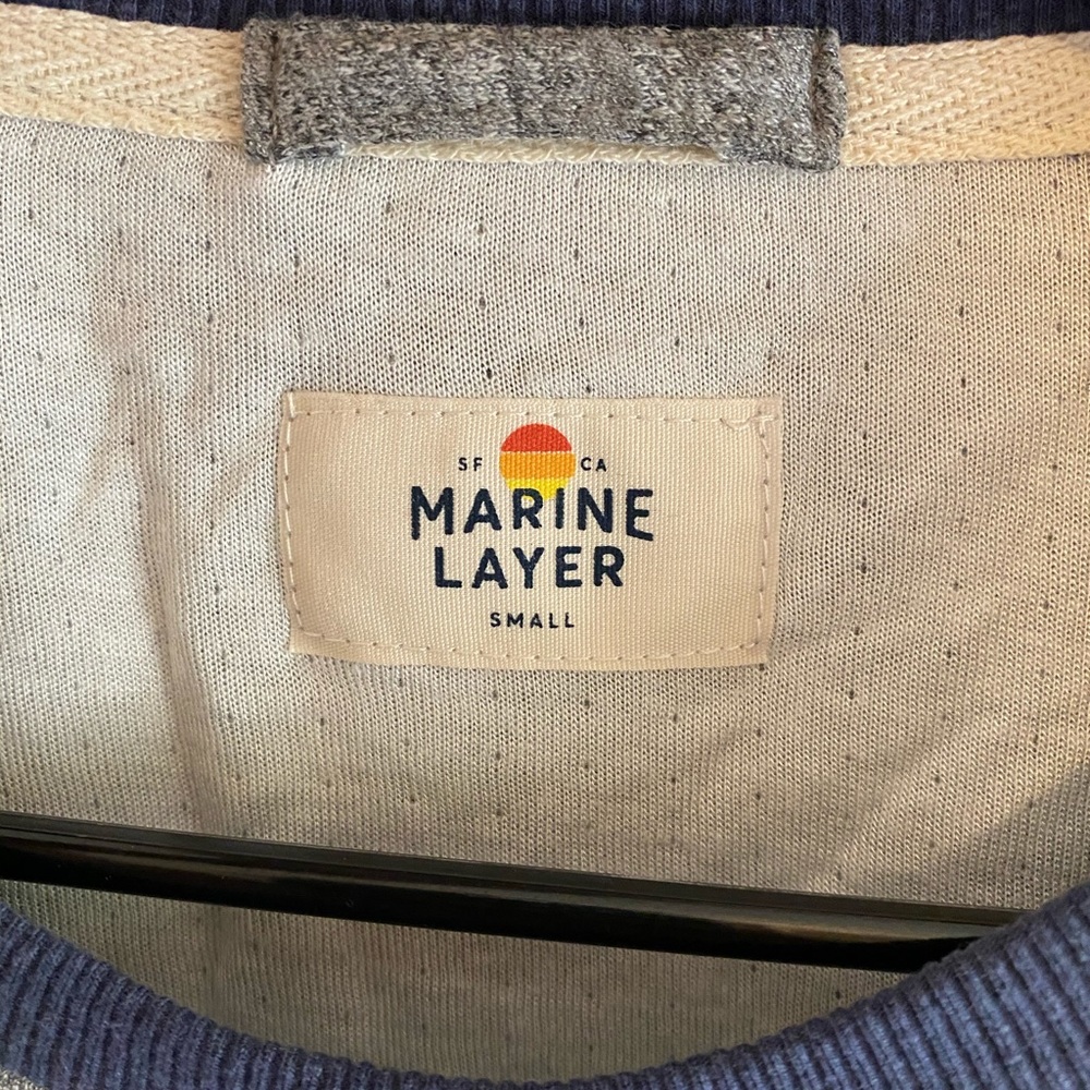 NWOT Marine Layer Double Knit LS Baseball Raglan - Picture 4 of 6
